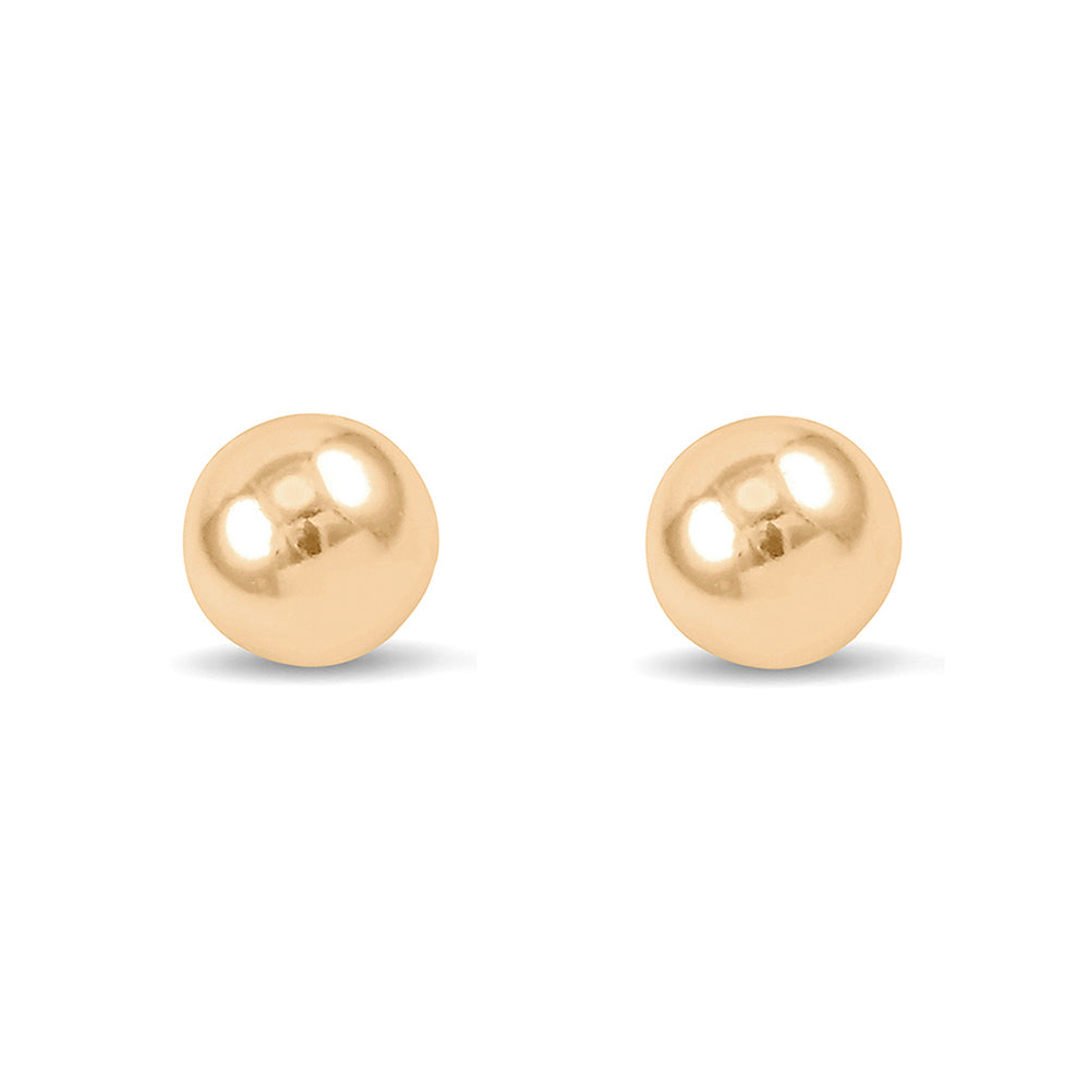 Polished 9ct Yellow Gold Polished Ball Stud Earrings. 7mm - Michael Jones Jeweller