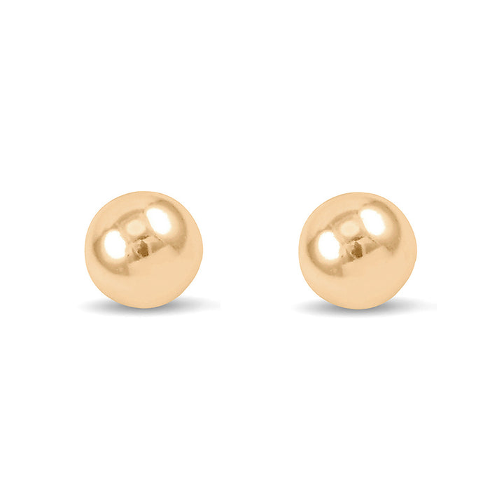 Polished 9ct Yellow Gold Polished Ball Stud Earrings. 7mm