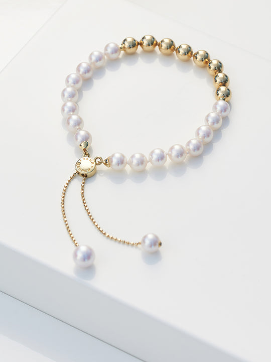Yana Nesper Akoya Pearl 18ct Yellow Gold Bead Transformable Bracelet - Michael Jones Jeweller