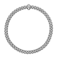 FOPE Flex'it Solo 18ct White Gold 0.01ct Diamond Set Bracelet Large - Michael Jones Jeweller