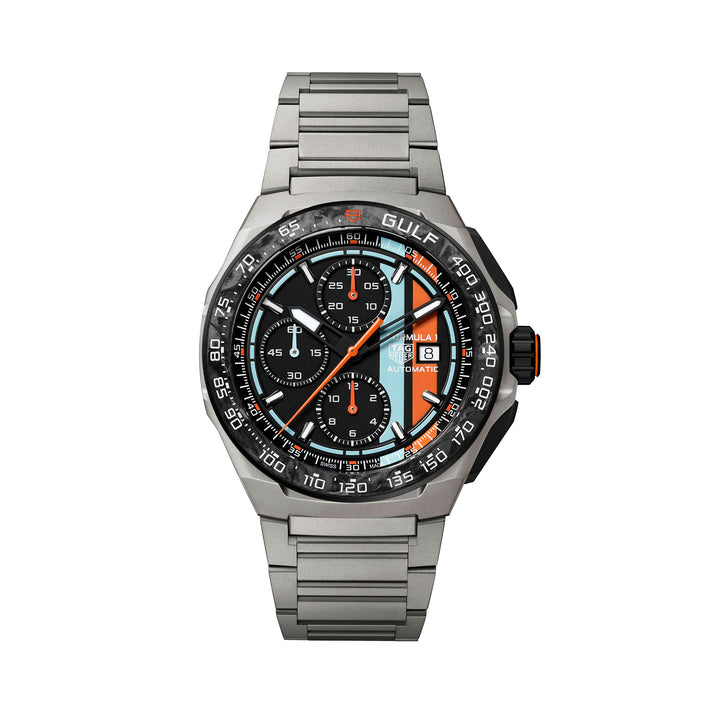 TAG Heuer Formula 1 Chronograph x Gulf Limited Edition 44mm 200m Automatic Watch CBZ208B.BF0009