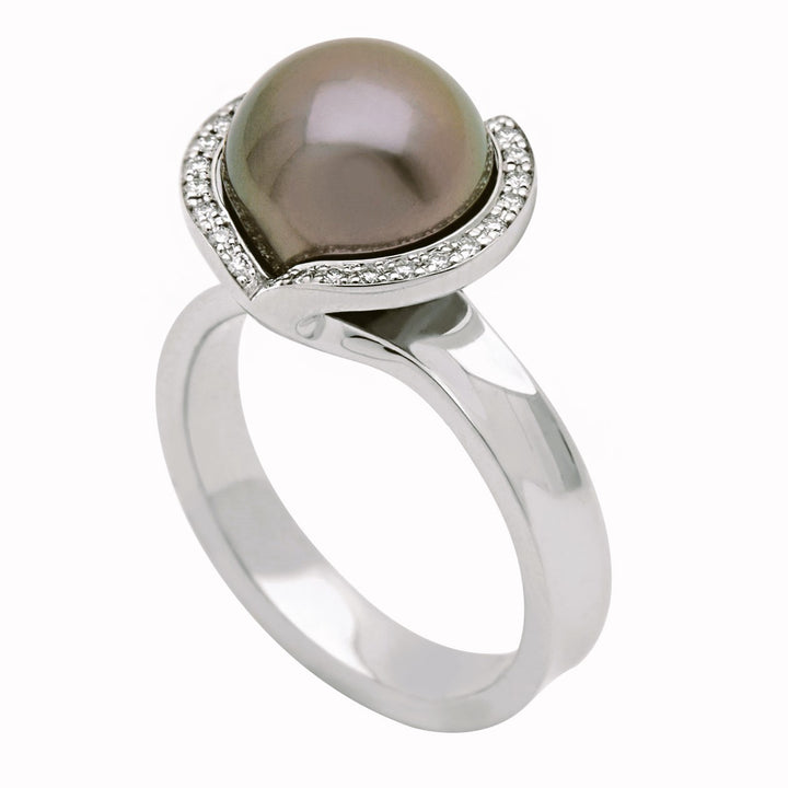 Andrew Geoghegan Celestial Tahitian Pearl 18ct White Gold Ring
