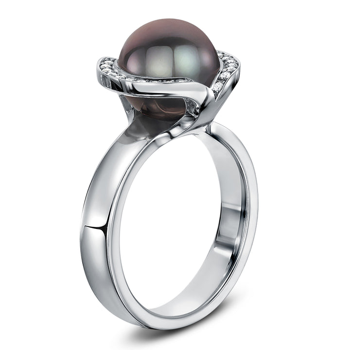 Andrew Geoghegan Celestial Tahitian Pearl 18ct White Gold Ring