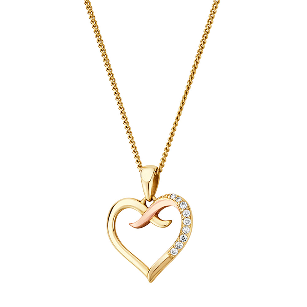Clogau Forever Yours 9ct Solid Gold Kiss Pendant with Diamonds - Michael Jones Jeweller