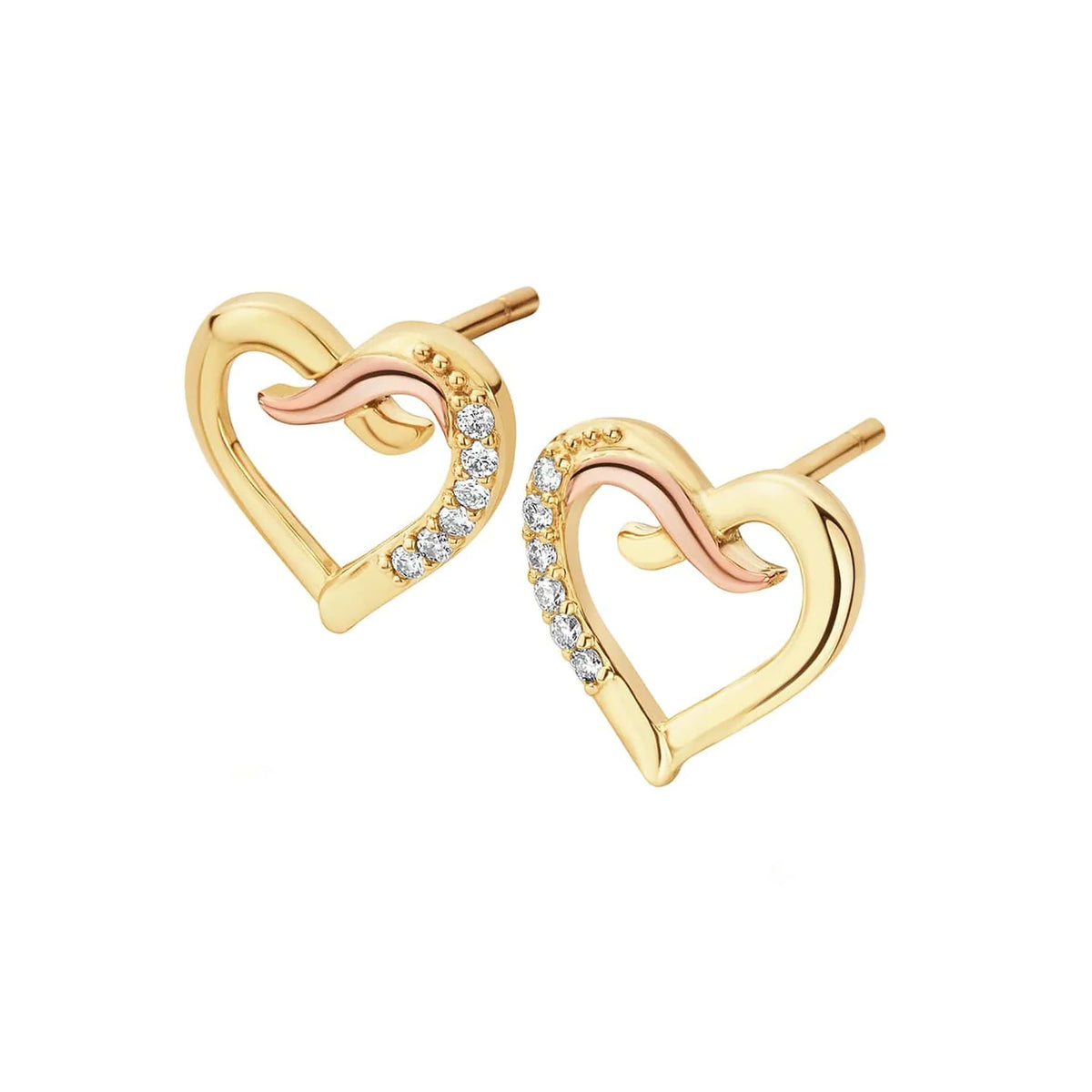 Clogau Forever Yours 9ct Solid Gold Kiss Stud Earrings with Diamonds CGKDSE - Michael Jones Jeweller
