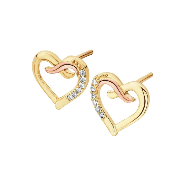 Clogau Forever Yours 9ct Solid Gold Kiss Stud Earrings with Diamonds CGKDSE