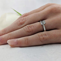 Classic Emerald Solitaire 0.50ct E VS2 Diamond Platinum Ring