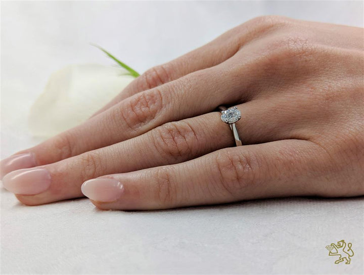 Classic Oval Solitaire 0.30ct D VS2 Diamond Platinum Ring