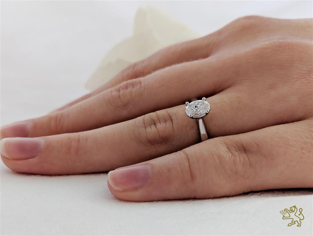 Classic Oval Solitaire 0.50ct E SI1 Diamond Platinum Ring - Michael Jones Jeweller