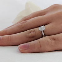 Classic Oval Solitaire 0.50ct E SI1 Diamond Platinum Ring