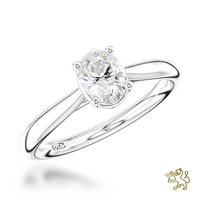 Classic Oval Solitaire 0.71ct D VS2 Diamond Platinum Ring