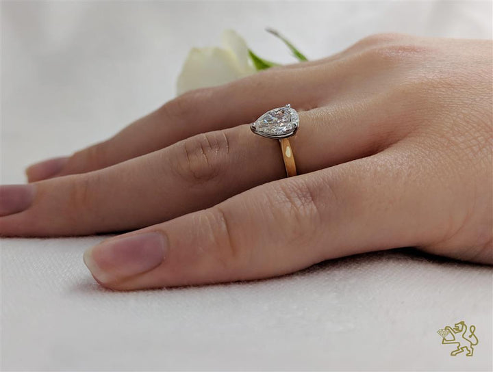 Classic Pear Solitaire 0.70ct D SI1 Diamond 18ct Yellow Gold Ring
