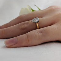 Classic Pear Solitaire 0.70ct D SI1 Diamond 18ct Yellow Gold Ring
