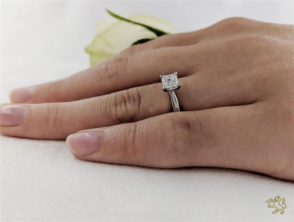 Classic Princess Solitaire 0.50ct F VS2 Diamond Platinum Ring - Michael Jones Jeweller