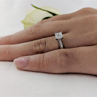 Classic Princess Solitaire 0.50ct F VS2 Diamond Platinum Ring