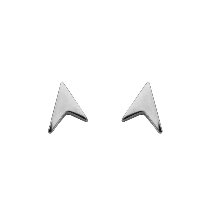 Arrow 9ct White Gold Stud Earrings - Michael Jones Jeweller