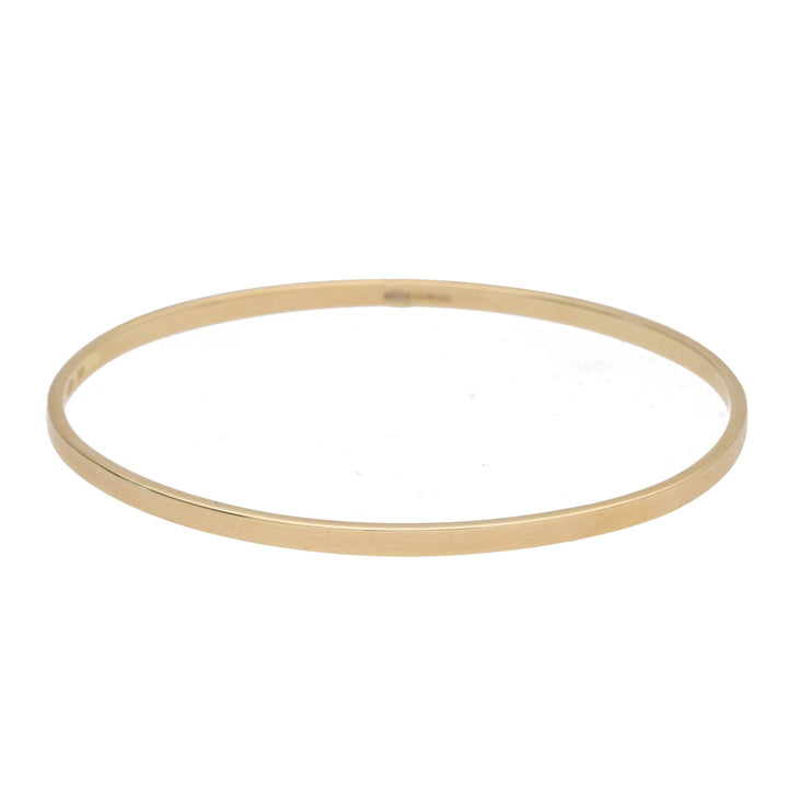 Solid Oval 9ct Yellow Gold Bangle - Michael Jones Jeweller