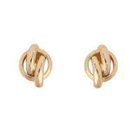 Double Loop 9ct Yellow Gold Stud Earrings