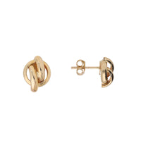 Double Loop 9ct Yellow Gold Stud Earrings