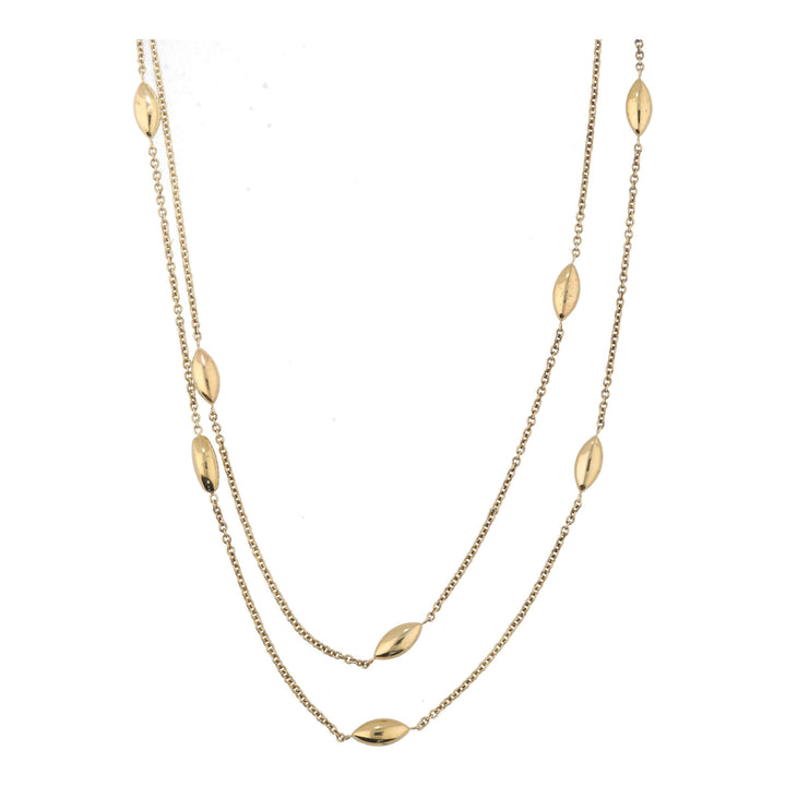 Marquise Bead 9ct Yellow Gold Necklet