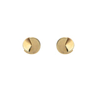 Brushed and Polished 9ct Yellow Gold Fancy Round Stud Earrings