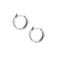 Wavy 9ct White Gold 14mm Huggy Hoop Earrings - Michael Jones Jeweller