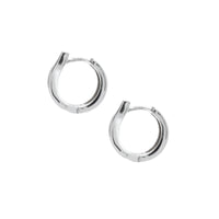 Wavy 9ct White Gold 14mm Huggy Hoop Earrings - Michael Jones Jeweller