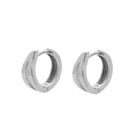 Wavy 9ct White Gold 14mm Huggy Hoop Earrings - Michael Jones Jeweller
