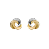 Open Knot 9ct Yellow an White Gold Stud Earrings
