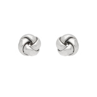 Four Strand 9ct White Gold Knot Stud Earrings