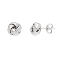 Four Strand 9ct White Gold Knot Stud Earrings