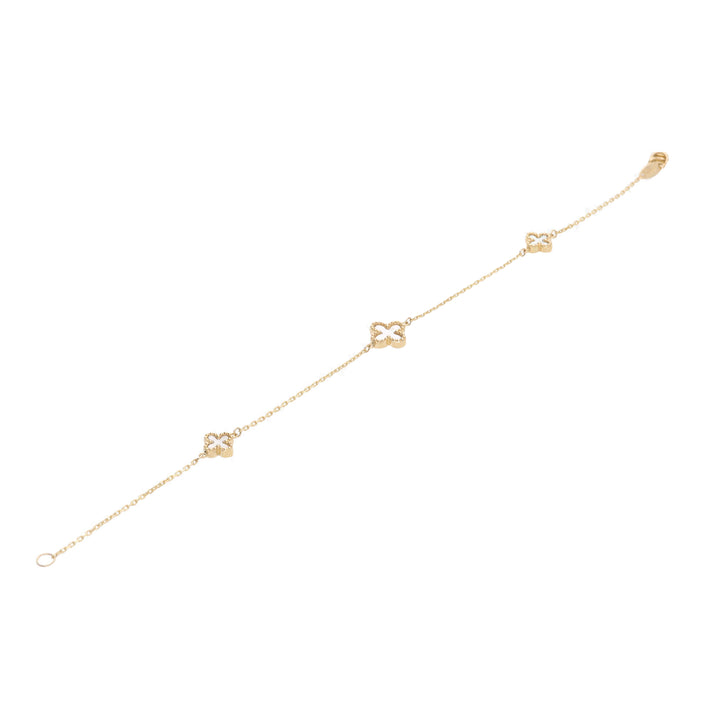 Mother of Pearl 9ct Yellow Gold Clover Bracelet - Michael Jones Jeweller