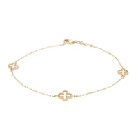 Mother of Pearl 9ct Yellow Gold Clover Bracelet - Michael Jones Jeweller