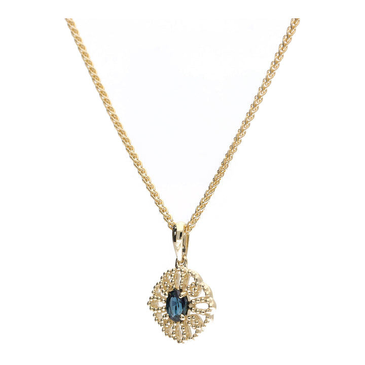 Blue Sapphire 9ct Yellow Gold Pendant