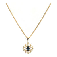 Blue Sapphire 9ct Yellow Gold Pendant - Michael Jones Jeweller