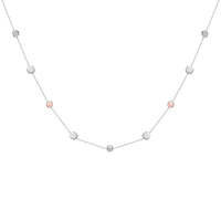 Peach and Grey Stone 9ct White Gold Necklace - Michael Jones Jeweller