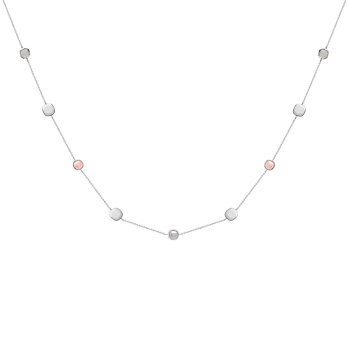 Peach and Grey Stone 9ct White Gold Necklace - Michael Jones Jeweller