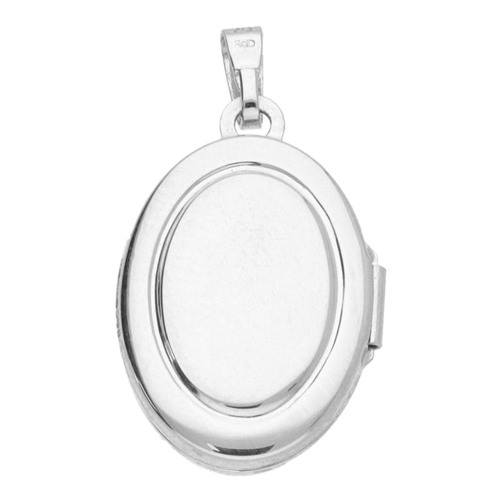 Oval Wave Front 9ct White Gold Locket - Michael Jones Jeweller