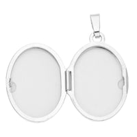 Oval Wave Front 9ct White Gold Locket - Michael Jones Jeweller