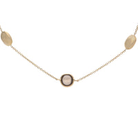 Citrine and Smoky Quartz 9ct Yellow Gold Station Necklace