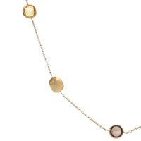 Citrine and Smoky Quartz 9ct Yellow Gold Station Necklace
