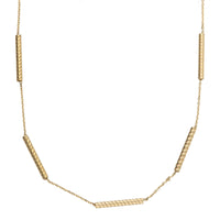 Ribbed Tube Link 9ct Yellow Gold Necklace