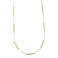 Ribbed Tube Link 9ct Yellow Gold Necklace