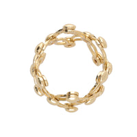Petal Patterned 18ct Yellow Gold Expandable Ring - Michael Jones Jeweller