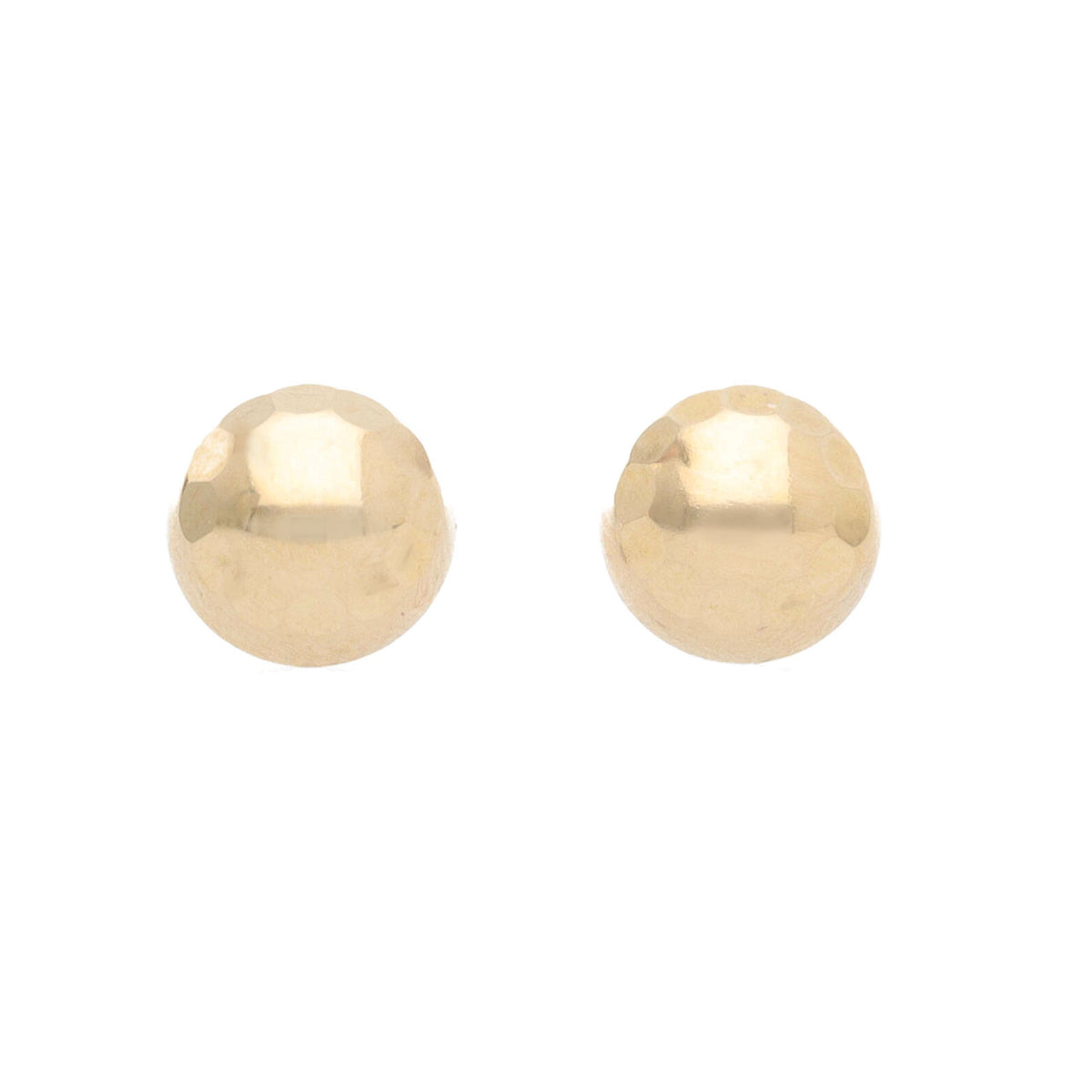 Faceted 9ct Yellow Gold Domed Stud Earrings - Michael Jones Jeweller
