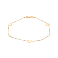 Quatrefoil 9ct Yellow Gold Station Bracelet