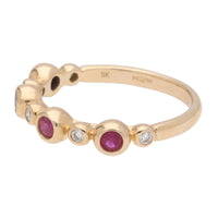 Ruby and Diamond 0ct Yellow Gold Bubble Ring - Michael Jones Jeweller