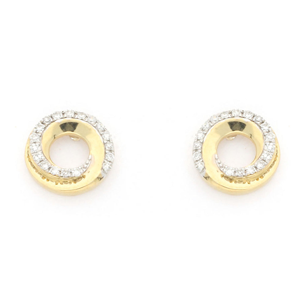 Amore Diamond Set Swirl Stud Earrings - Michael Jones Jeweller