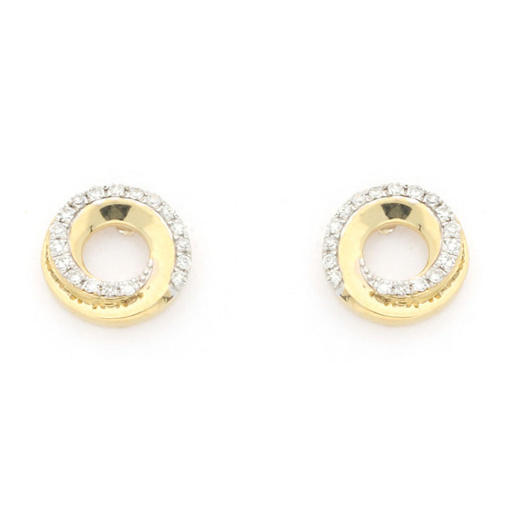 Amore Diamond Set Swirl Stud Earrings