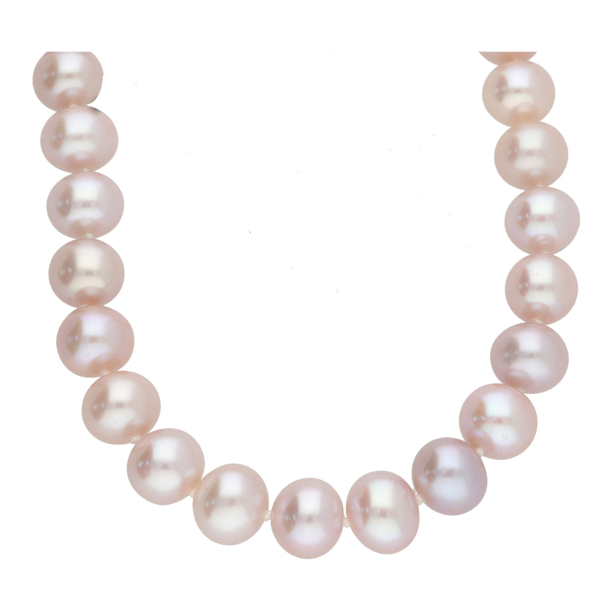 Pink 10mm Freshwater Pearl 14ct White Gold Necklace - Michael Jones Jeweller